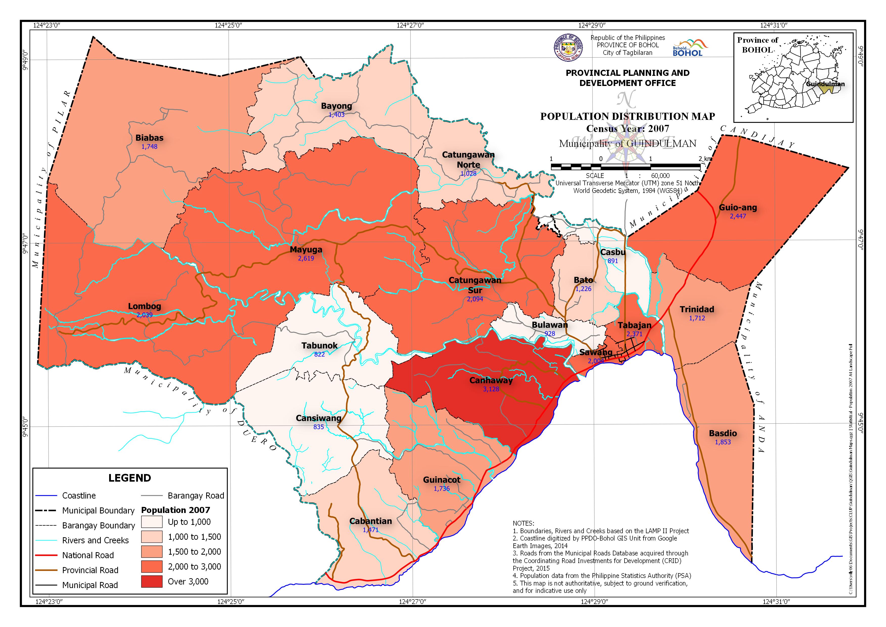 Population 2007 Distribution 2007 Map